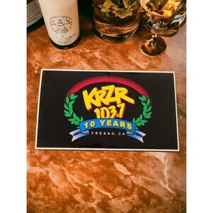 Radio Station Promo Sticker Fresno CA Dead Bunny KRZR 10 Year Sticker 1999 5x3